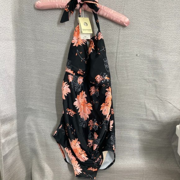 Summer Sunshine Maternity Swimsuit Floral Keyhole neck One Piece Size Small NWT - Picture 1 of 9
